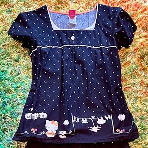 “Hello Kitty” Black & White Scrubs SET
